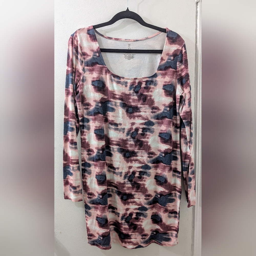 No Boundaries Multicolor Tie-Dye Long Sleeve Dress XL